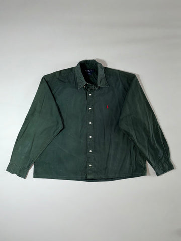 Polo Ralph Lauren Blaire Dark Green Cotton Long Sleeve Button-Up Shirt (3XL)