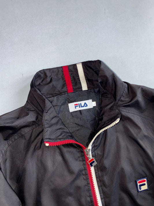 Fila | Stripe Collar Windbreaker Black | (L/XL)