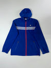 Adidas Blue 3-Stripes Hooded Windbreaker Jacket (M)