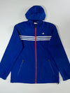Adidas Blue 3-Stripes Hooded Windbreaker Jacket (M)