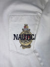 Nautica Crest Logo Pocket Long Sleeve Tee White Small (M)