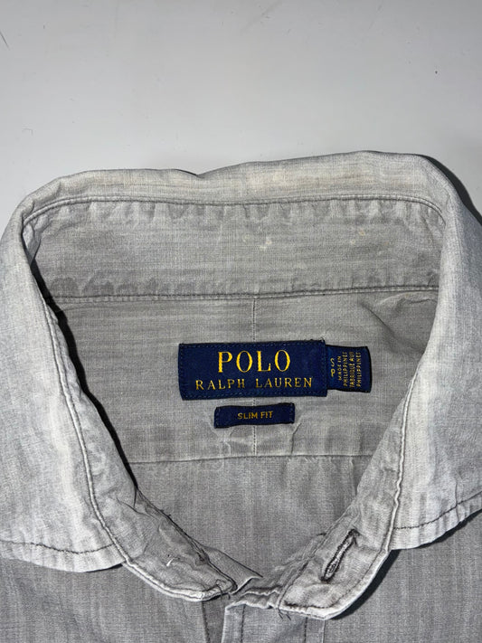 Polo Ralph Lauren Grey Denim Chambray Slim Fit Shirt Women’s (S)