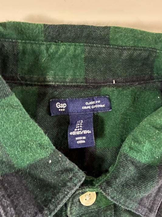 Gap Green & Black Buffalo Check Flannel Shirt (L)