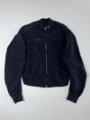 Adidas Black Windbreaker Cropped Bomber Jacket  (S)