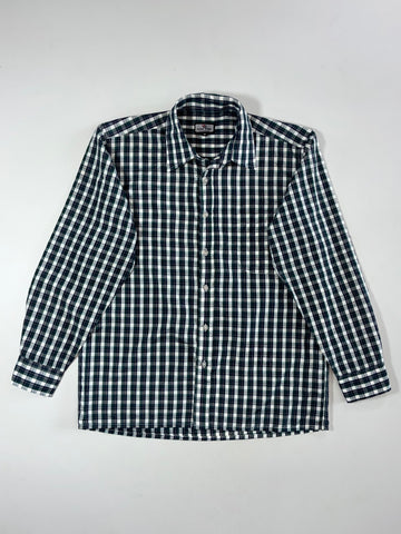 Dyu Dyu High Fashion Green Plaid Cotton Shirt (M)