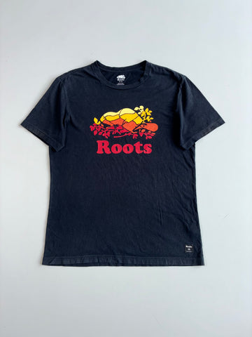 Roots Beaver Logo Graphic T-Shirt Black (L)