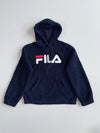 Fila Sherpa Fleece Hoodie Navy Blue  (M)