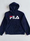 Fila Sherpa Fleece Hoodie Navy Blue  (M)