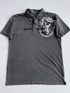 Lambretta Graphic Print Polo Shirt Grey (L)