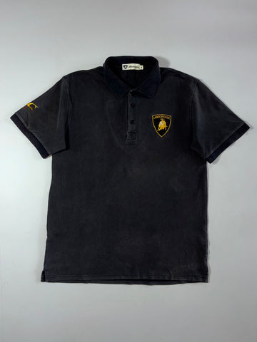 Lamborghini Embroidered Bull Logo Polo – Black  (L)