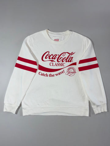 Coca-Cola Classic “Catch The Wave” Graphic Sweatshirt – White (S)