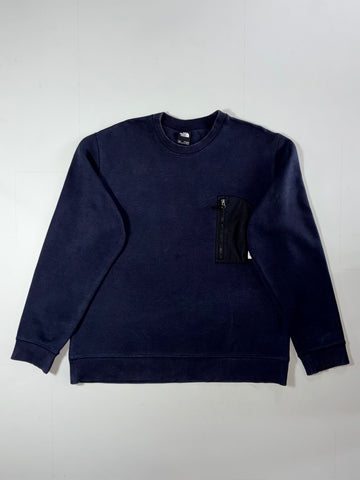 The North Face Zip-Pocket Crewneck Sweatshirt – Navy (XL)
