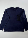 The North Face Zip-Pocket Crewneck Sweatshirt – Navy (XL)