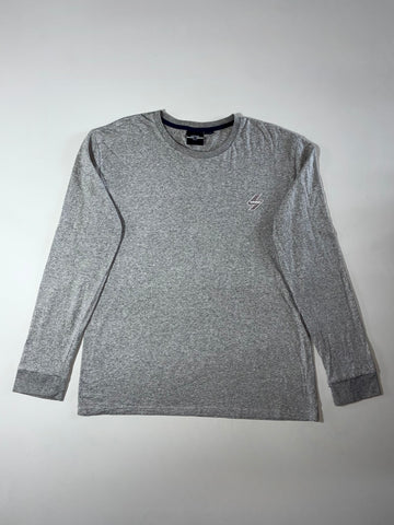 Superdry Long Sleeve Logo Tee – Grey  (M)