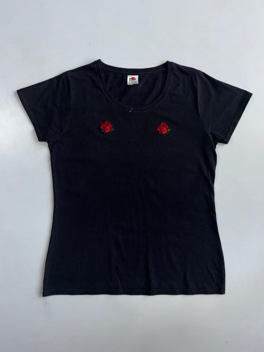 Fruit of the Loom | Rose Patch Tee BlackWomens  | (M)