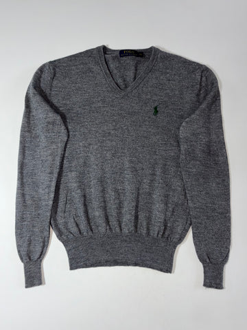 Polo Ralph Lauren V-Neck Wool Sweater – Grey (S)