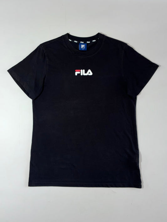 FILA Taped Collar Logo Tee – Black (M)