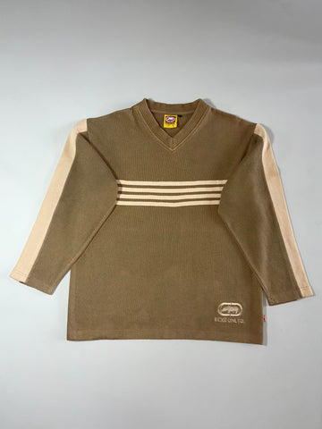 Vintage Y2K Ecko Unltd. Striped V-Neck Knit Sweater (XL)