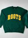 Roots Spellout Embroidered Crewneck Sweatshirt – Forest Green  (L)