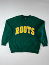 Roots Spellout Embroidered Crewneck Sweatshirt – Forest Green  (L)