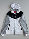 Nike Windrunner White Black Grey Colorblock Hooded Jacket (S/M)