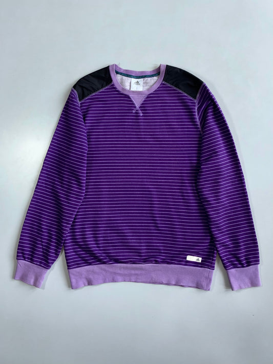 Adidas | Striped Crewneck Sweatshirt Purple | (L)