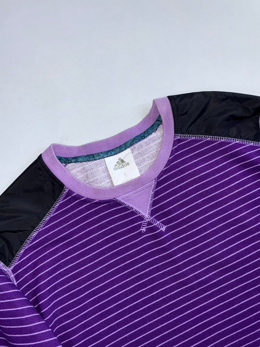 Adidas | Striped Crewneck Sweatshirt Purple | (L)