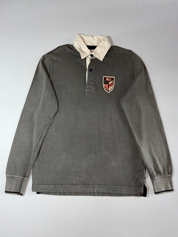 MCS Marlborough Classics Contrast Collar Rugby Polo – Grey/Cream (L)