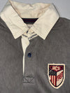 MCS Marlborough Classics Contrast Collar Rugby Polo – Grey/Cream (L)