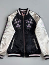 F&F Satin Floral Embroidered Souvenir Bomber Jacket (S)