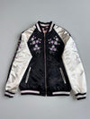 F&F Satin Floral Embroidered Souvenir Bomber Jacket (S)