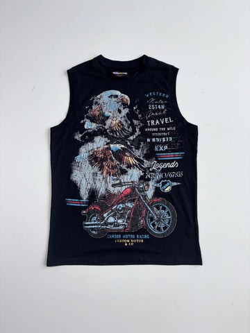 Atlas For Men Eagle & Motorcycle Graphic Sleeveless Tank Top (M/L)
