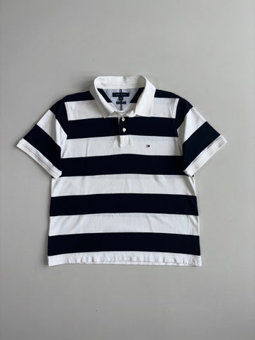 Tommy Hilfiger Navy Striped Rugby Polo (L)