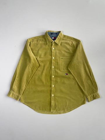 Tommy Jeans Olive Corduroy Button-Up Shirt (2XL)