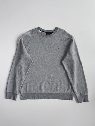 Nautica Grey Embroidered Logo Crewneck Sweatshirt (L)