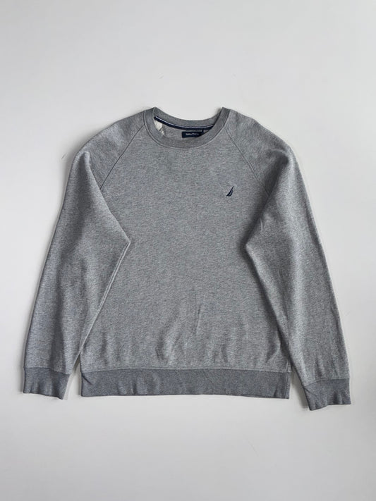 Nautica Grey Embroidered Logo Crewneck Sweatshirt (L)
