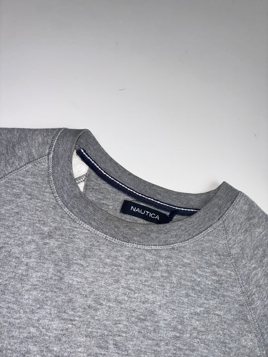 Nautica Grey Embroidered Logo Crewneck Sweatshirt (L)