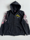 Vintage EVISU Custom Made Godhead Koi Graphic Full-Zip Hoodie – Washed Black (M/L)