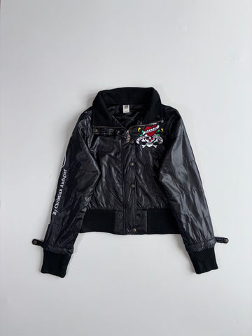 Vintage Y2K Ed Hardy by Christian Audigier “Love Kills Slowly” Embroidered Bomber Jacket Womens (S)