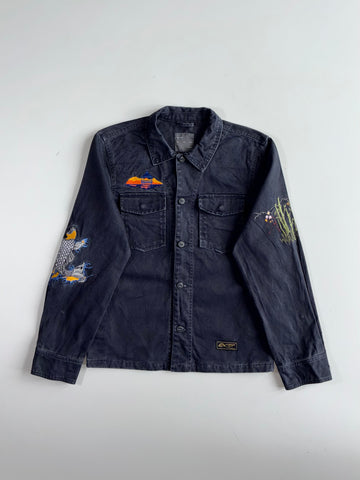 Zara Man Embroidered Denim Overshirt (M)