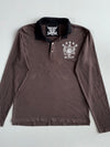 Big Train Crest Logo Long Sleeve Polo – Brown/Black Contrast Collar(L)