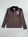 Big Train Crest Logo Long Sleeve Polo – Brown/Black Contrast Collar(L)