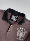 Big Train Crest Logo Long Sleeve Polo – Brown/Black Contrast Collar(L)