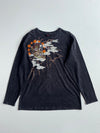 Japanese Raijin Thunder God Embroidered Long Sleeve Tee (XL)