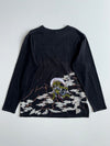 Japanese Raijin Thunder God Embroidered Long Sleeve Tee (XL)