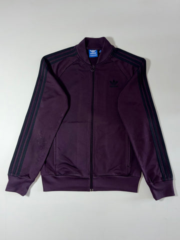 Adidas Originals Track Jacket – Purple/Maroon, Black 3-Stripes (S/M)