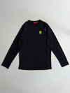Ferrari Puma Black Embroidered Shield Long Sleeve T-Shirt (M)