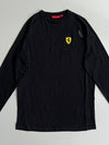 Ferrari Puma Black Embroidered Shield Long Sleeve T-Shirt (M)