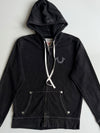 True Religion Black Horseshoe Logo Zip-Up Hoodie (M)