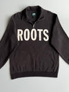 Roots Black Spell-Out Quarter Zip Pullover (M)